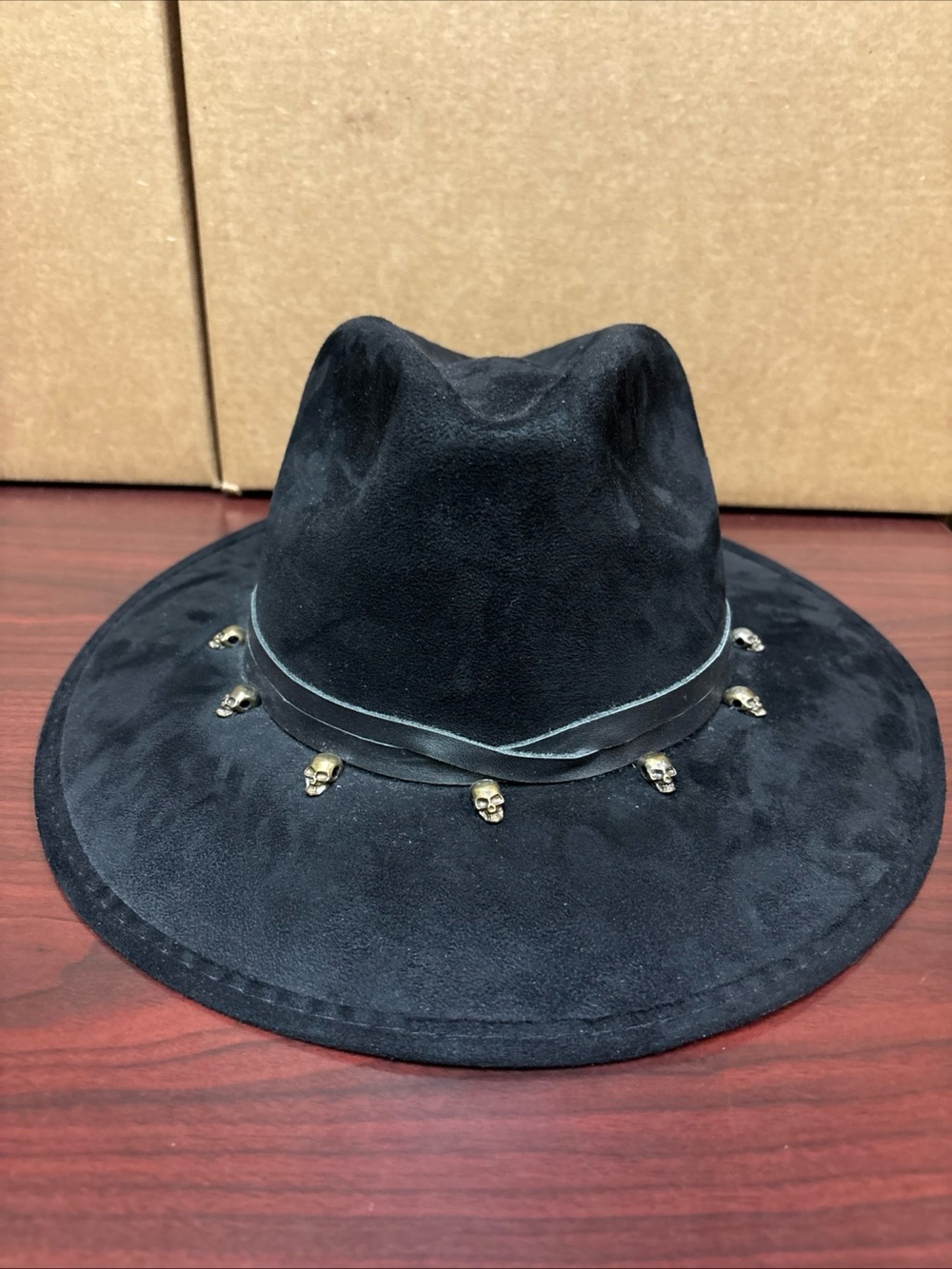 TULUMINATI XIBALBA Skulls Suede Leather Strap Fedora Cowboy Hat Made In Mexico